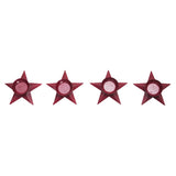 Tealight Holder Star Burgundy Set of 4 1.5x5x5