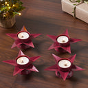 Metal Tealight Holder Star Set of 4