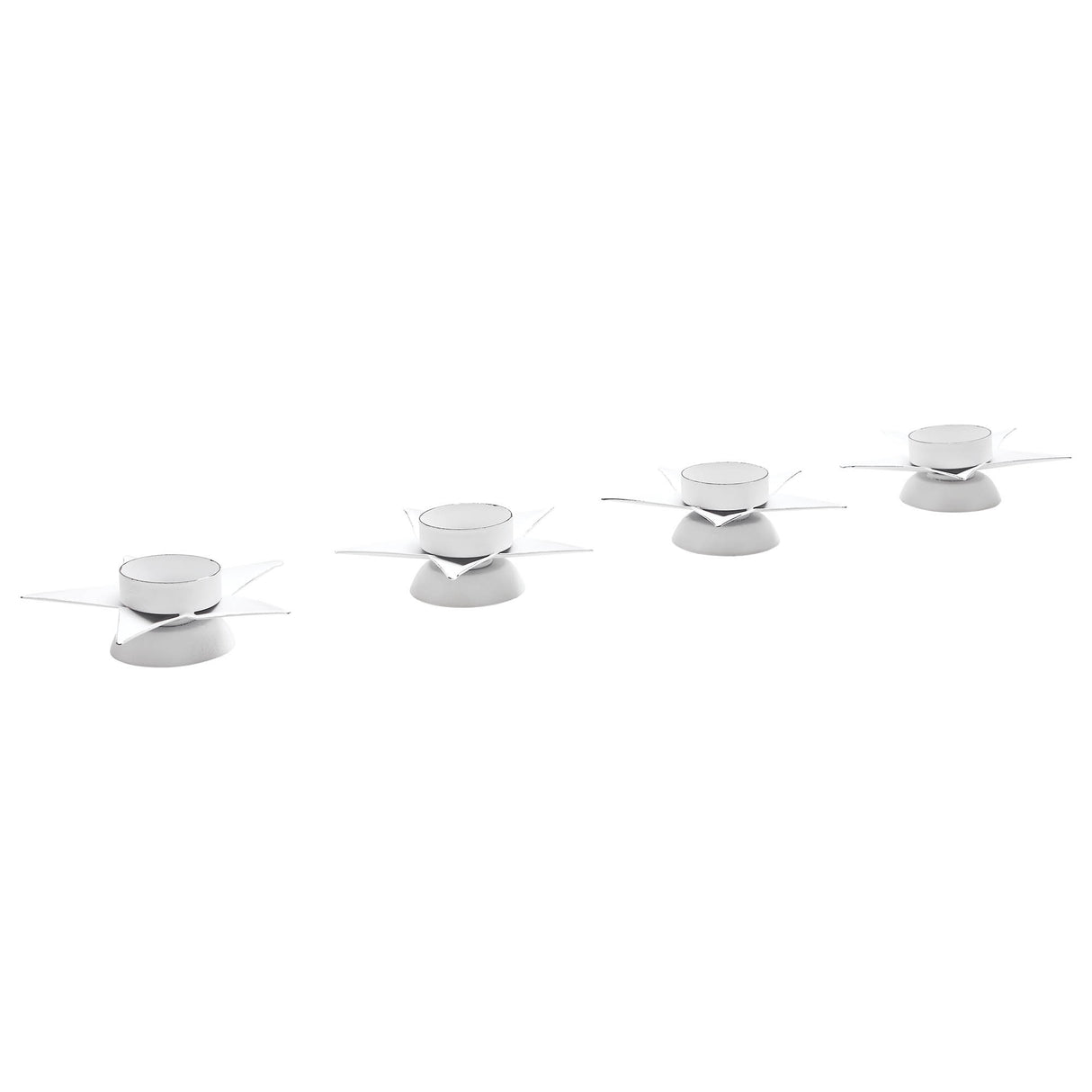 Tealight Holder Star Antique White Set of 4 1.5x5x5