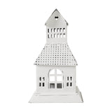 Tealight Holder Metal Village House A Antique White 9.5x5.5x5.5