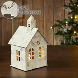 Tealight Holder Metal Village House C Antique Cream 9x5x5