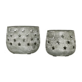 Metal Votive Candle Holder Stars Set of 2