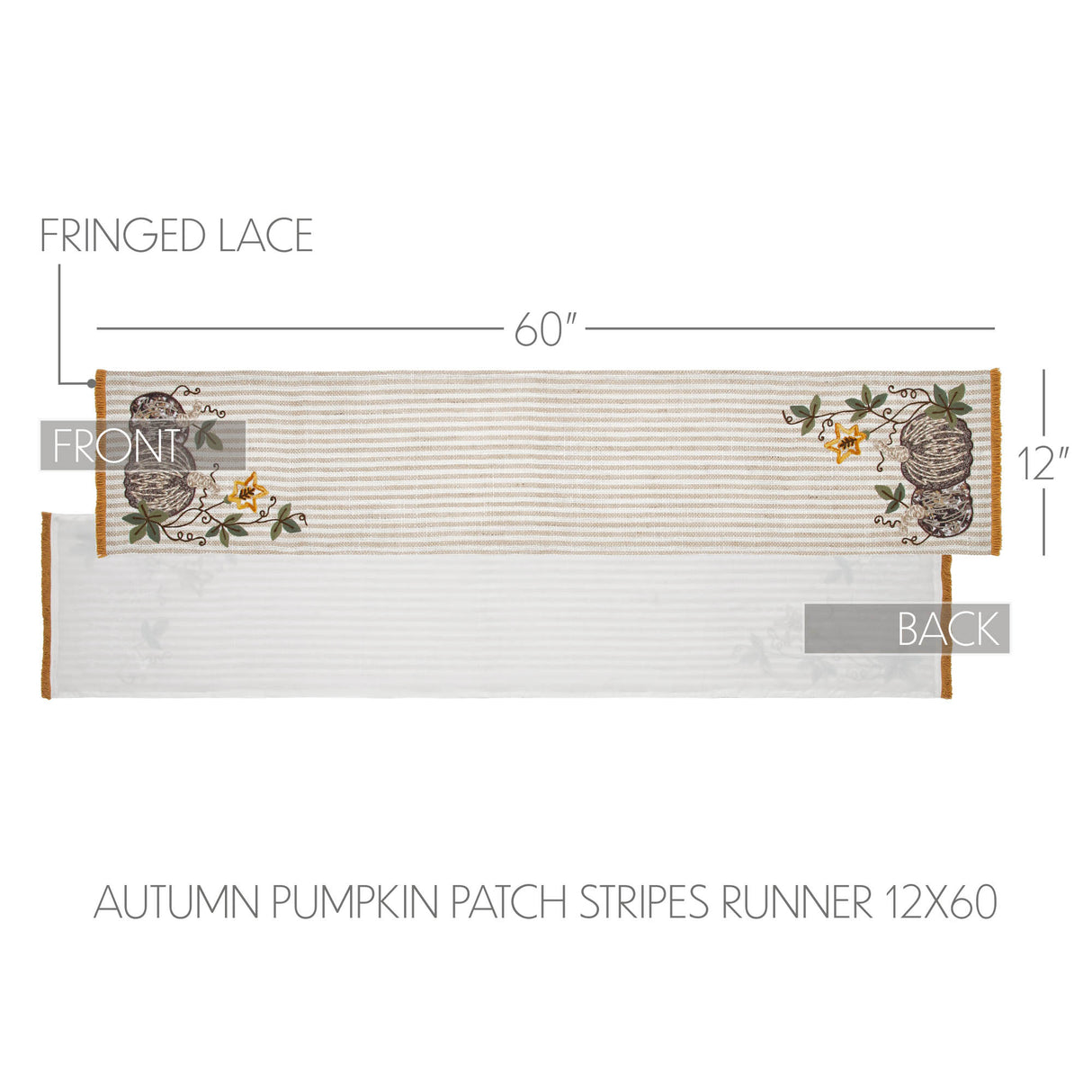 Autumn Pumpkin Patch Stripes Runner