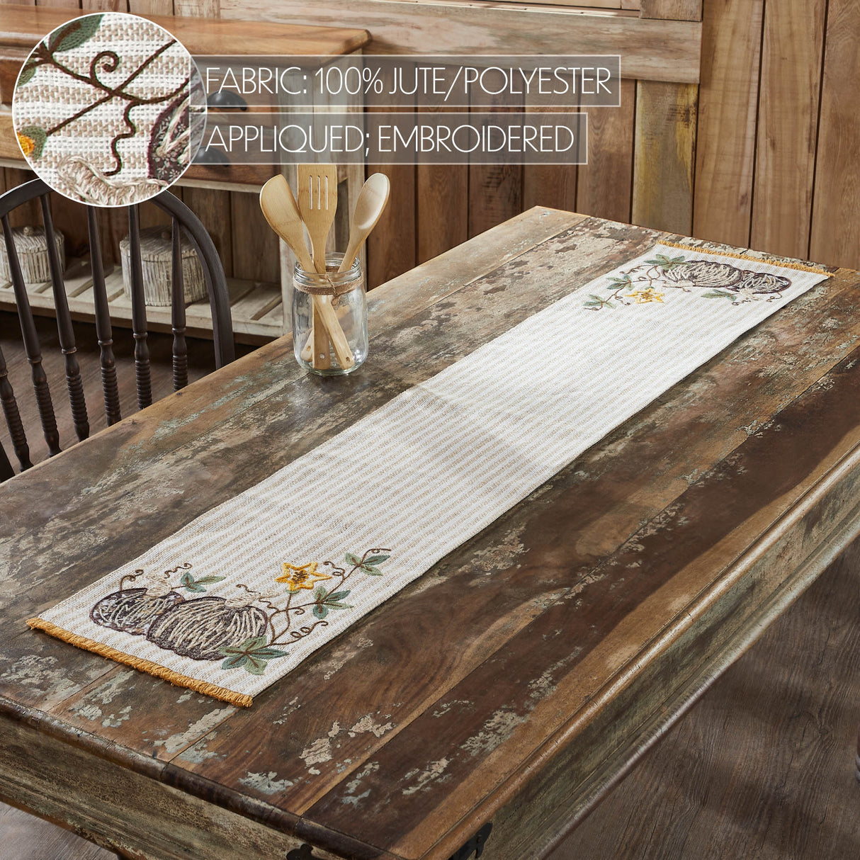 Autumn Pumpkin Patch Stripes Runner
