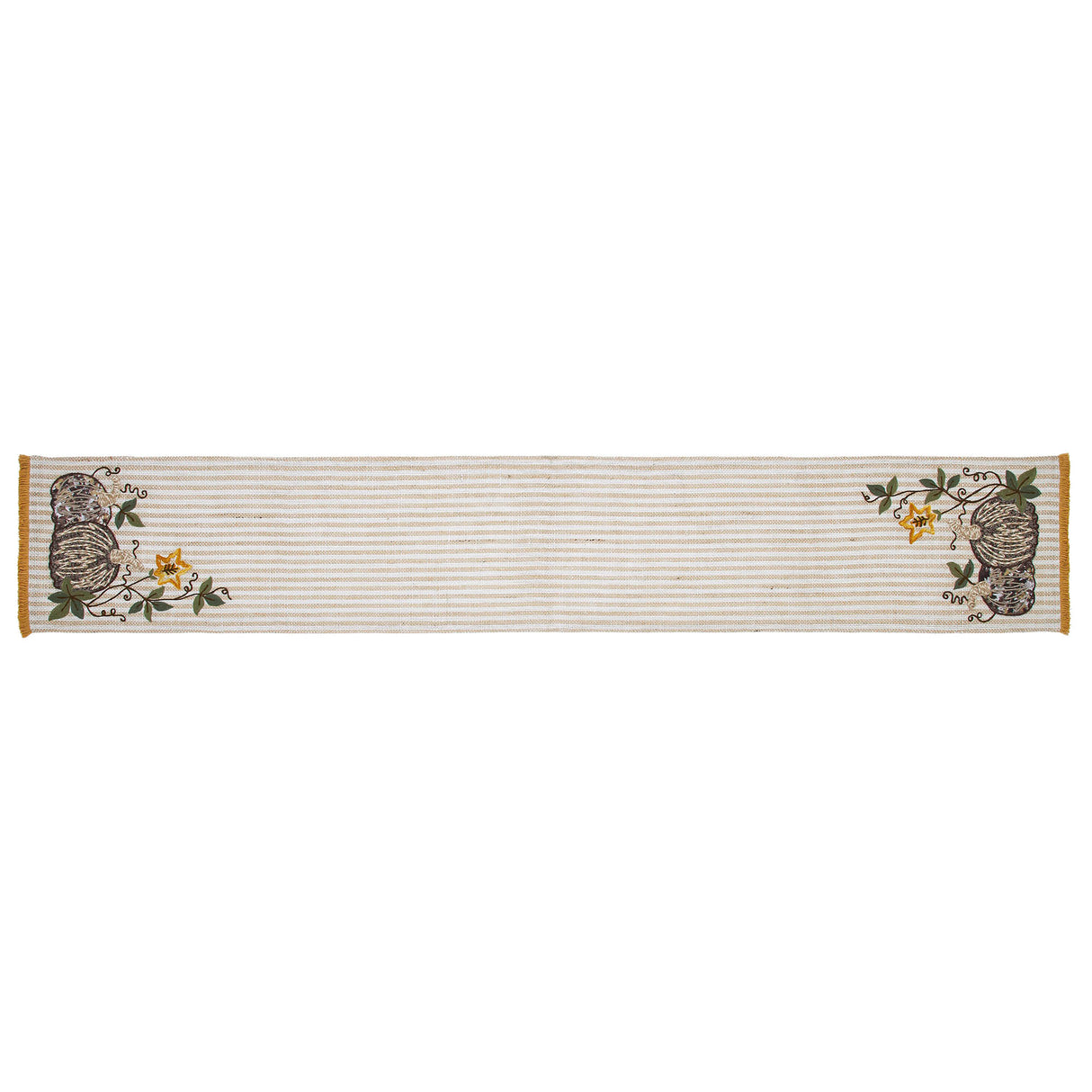 Autumn Pumpkin Patch Stripes Runner