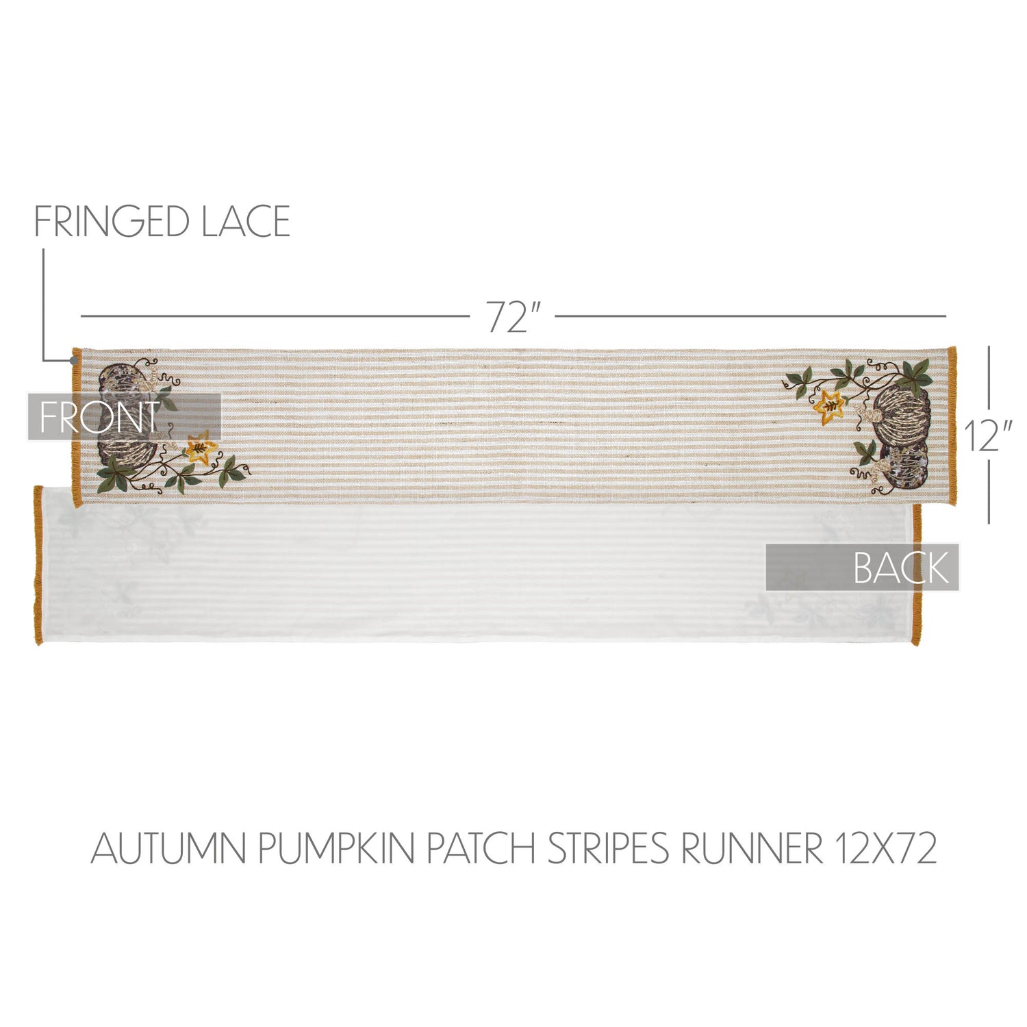 Autumn Pumpkin Patch Stripes Runner