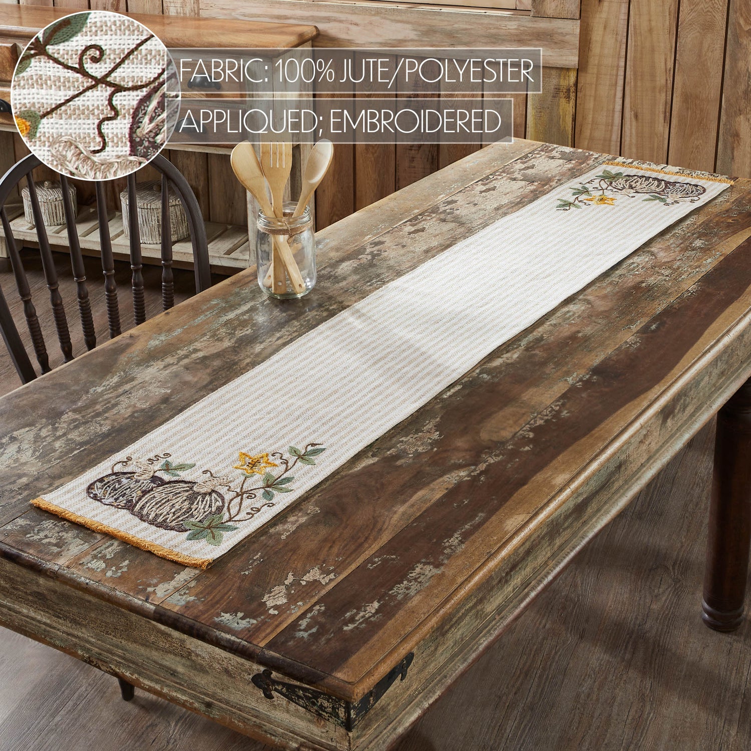 Autumn Pumpkin Patch Stripes Runner