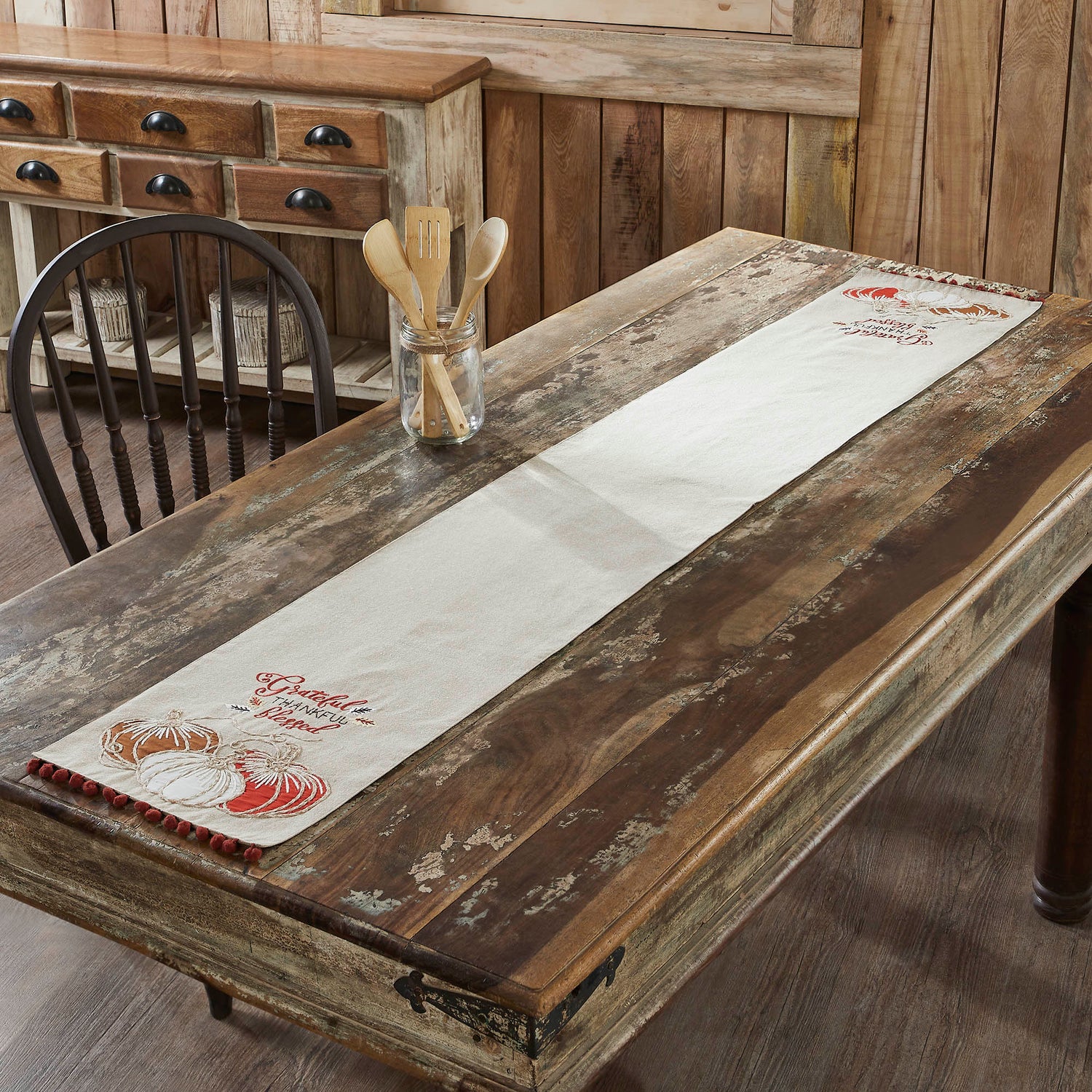 Grateful Thankful Blessed Pumpkins Runner