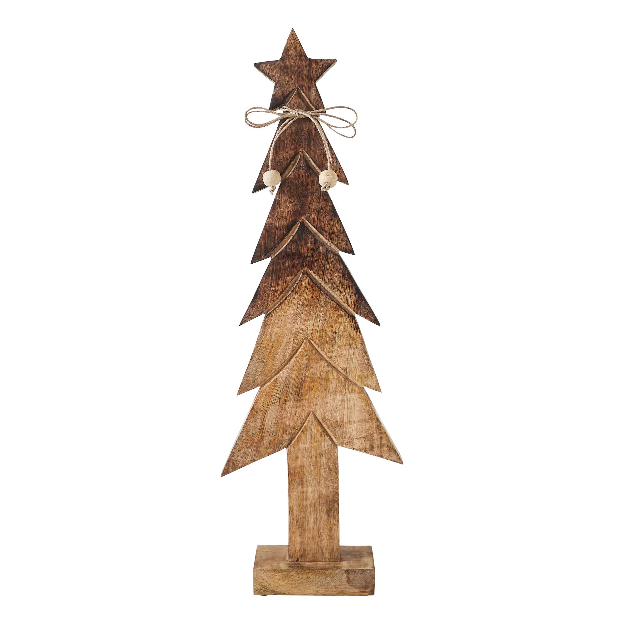 Christmas Tree Wooden Two Toned Brown Natural Figurine 19.75x6.5x2 Christmas Tree Wooden Two Toned Brown Natural Figurine 19.75x6.5x2