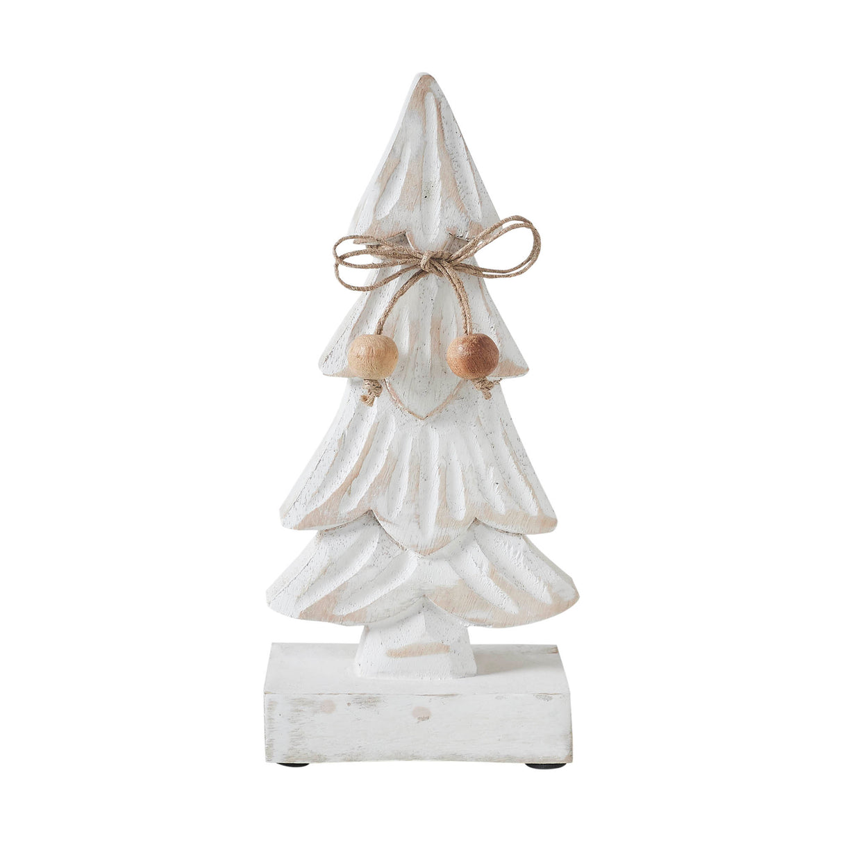 Snowy Tree Textured Wooden White 8.25x4x2.25