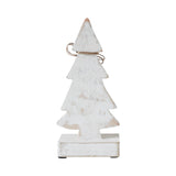 Snowy Tree Textured Wooden White 8.25x4x2.25