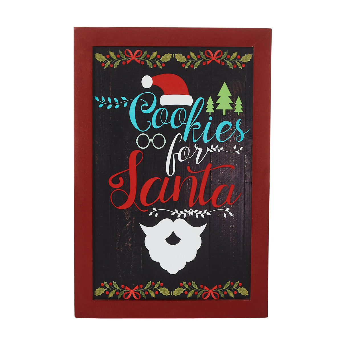 Cookies For Santa Framed Wall Hanging Sign 12x8
