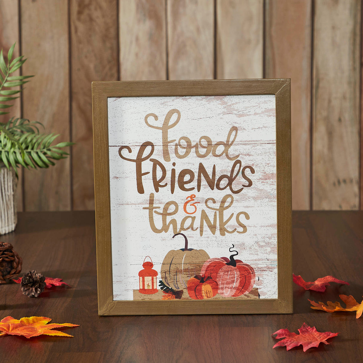 Food Friends & Thanks Wall Sign 12x10