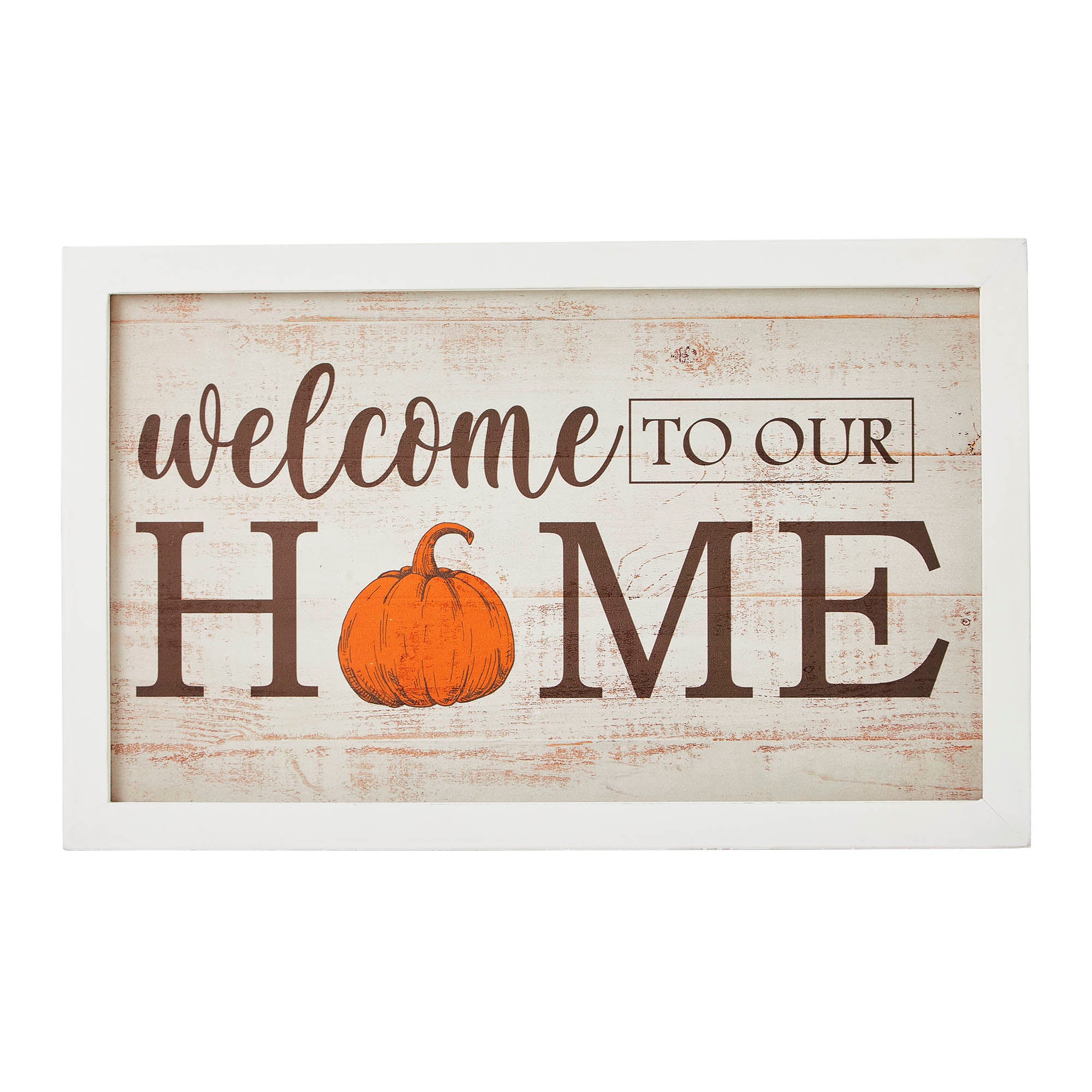 Welcome To Our Home Pumpkin Wall Sign 10x16 – VHC Brands Home Decor