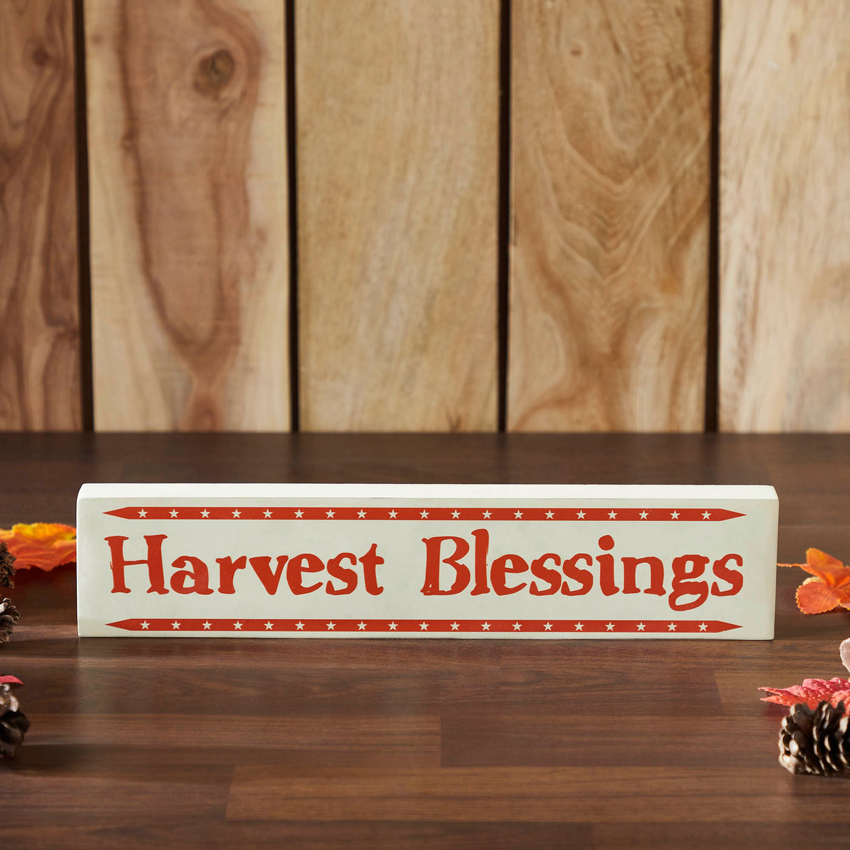 Harvest Blessings w/ Mini Stars MDF Sign 3x14x1