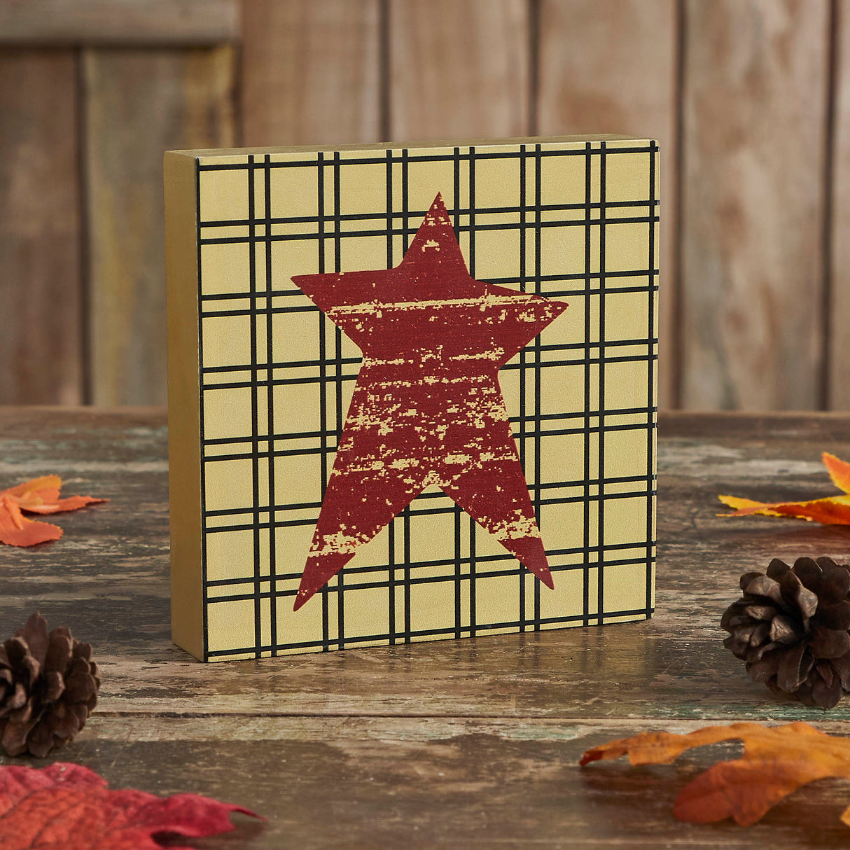 Prim Star on Tan Base MDF Sign 5x5