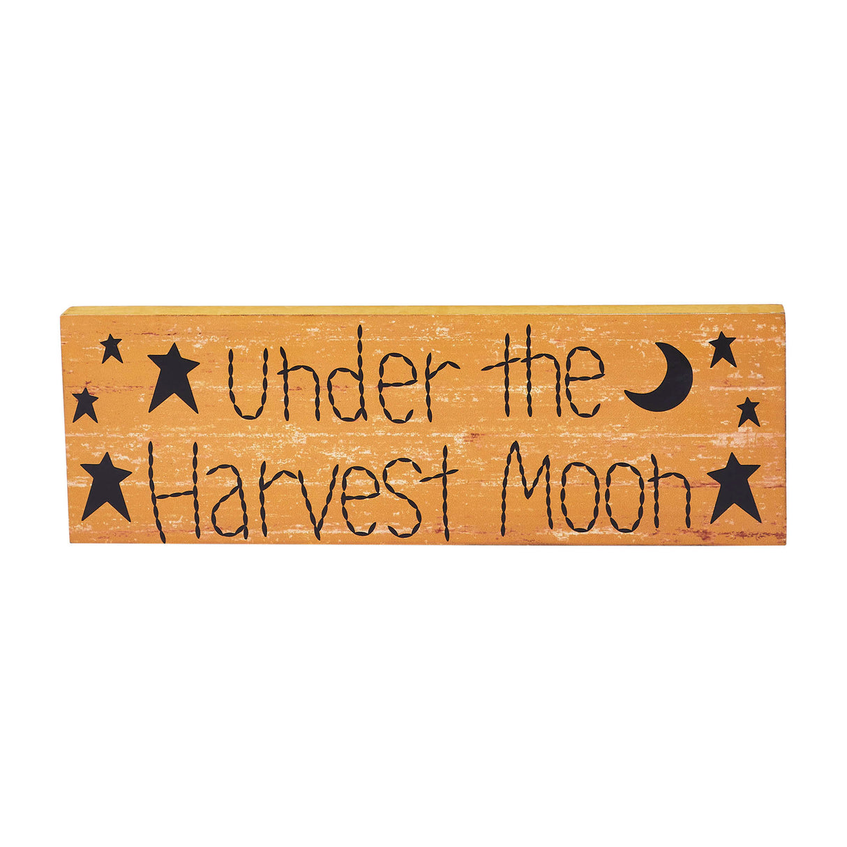 Under The Harvest Moon Prim Stars Mustard Base MDF Sign 4x12