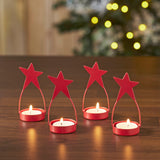 Metal Star Tealight Holder Set of 4