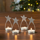 Metal Star Tealight Holder Set of 4