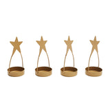 Star Tealight Holder Gold Set of 4 4x1.75x1.75