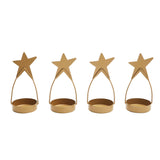 Star Tealight Holder Gold Set of 4 4x1.75x1.75