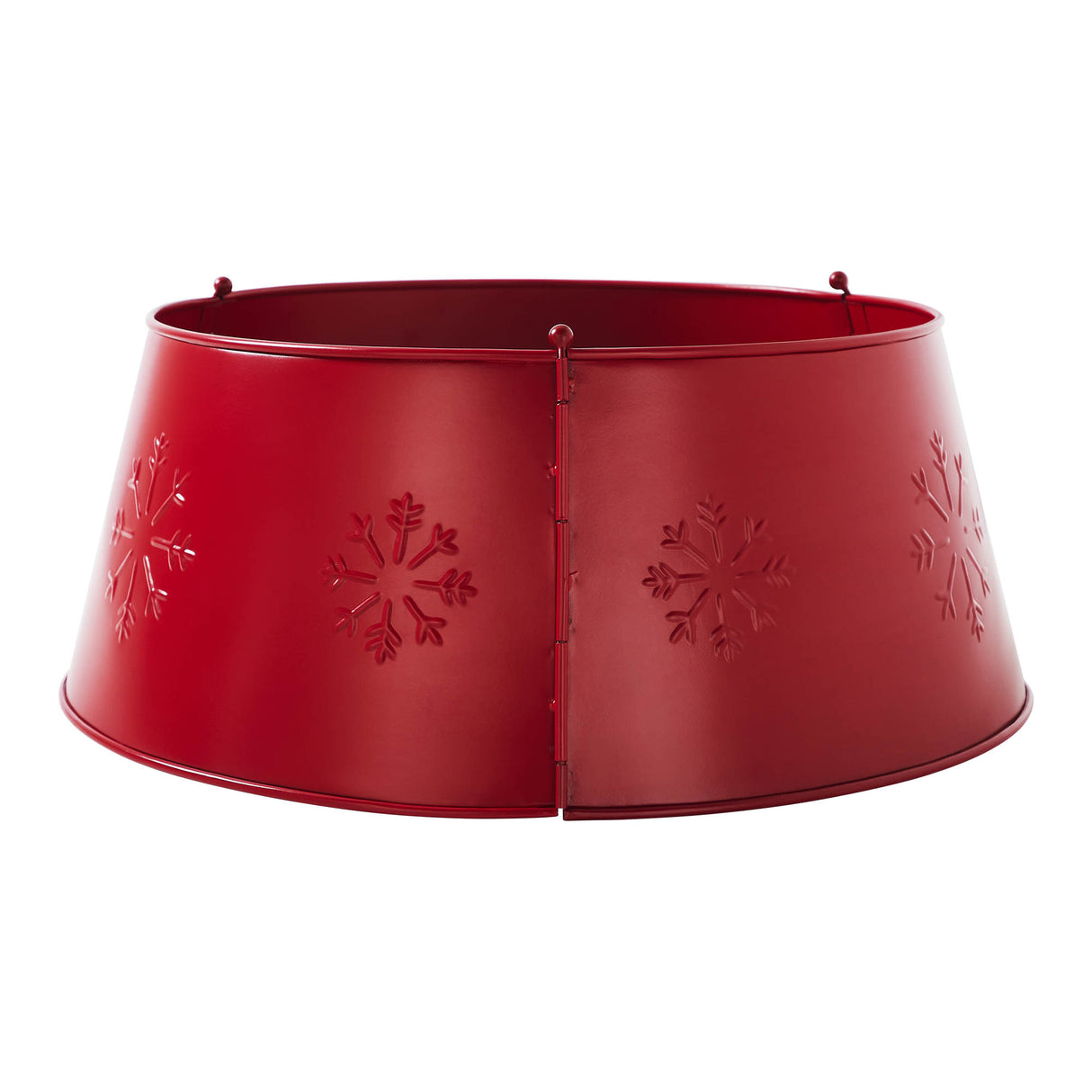 Snowflake Christmas Tree Collar Metal Barn Red 8x20x20