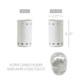 Votive Candle Holder Stars White 4.25x2.75x2.75