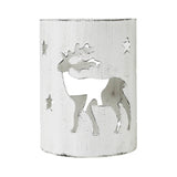 Votive Candle Holder Reindeer White 6x4.25x4.25