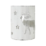 Votive Candle Holder Reindeer White 6x4.25x4.25