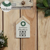 Farmhouse Christmas Wreath Hanging Ornament 7x4x0.5