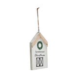 Farmhouse Christmas Wreath Hanging Ornament 7x4x0.5