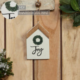 Joy Wreath Hanging Ornament 7x4x0.5
