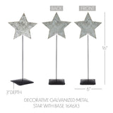 Decorative Galvanized Metal Star With Base 16x6x3