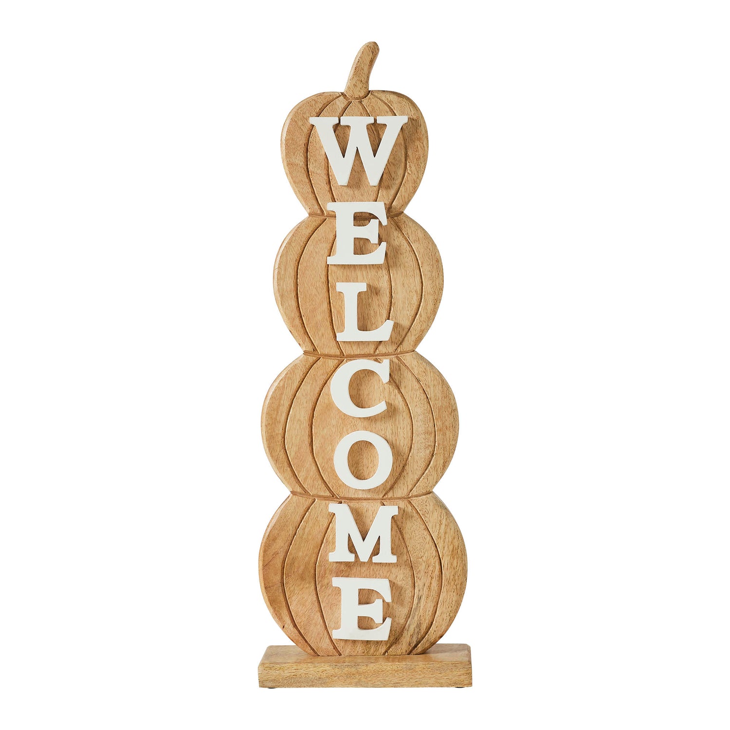 Pumpkin Stack Welcome Wooden Sign