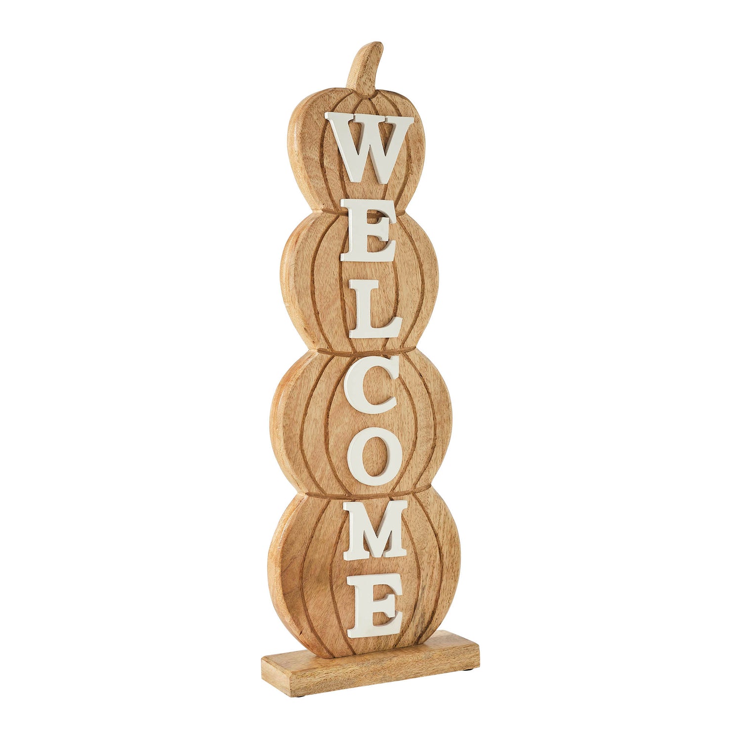 Pumpkin Stack Welcome Wooden Sign