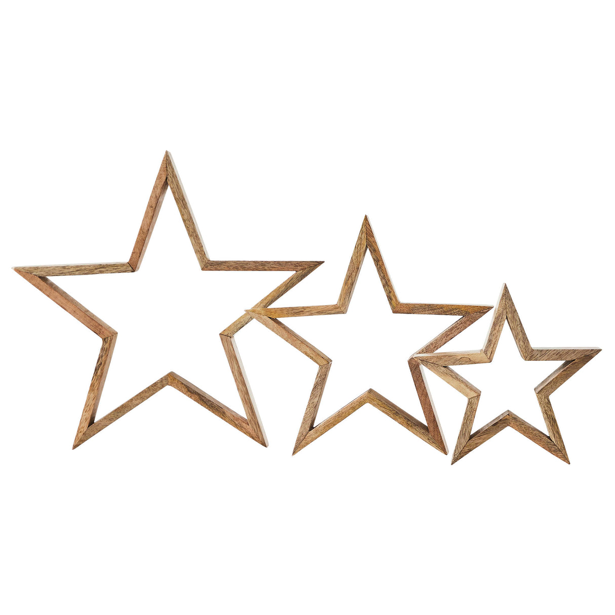 Wooden Nested Stars Natural 3-in-1 13x13x1.5