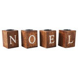 Tealight Holders NOEL Cube Set of 4 4x3x3