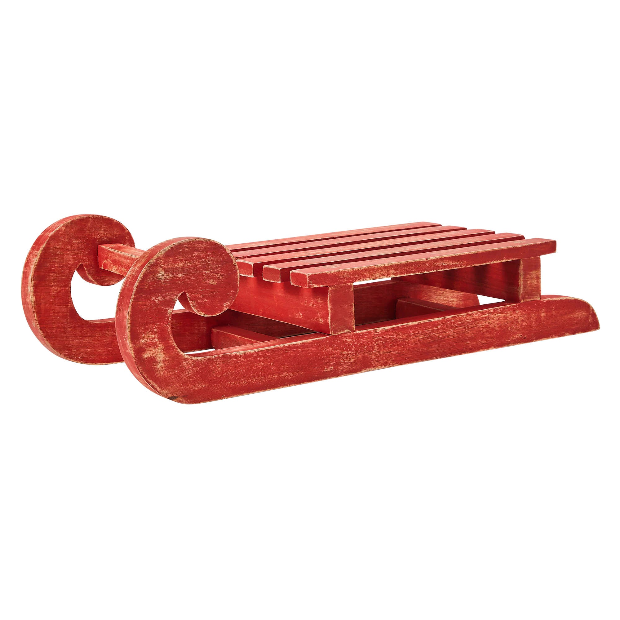 Red Sled Wooden Figurine 16x6x2.75 – VHC Brands Home Decor