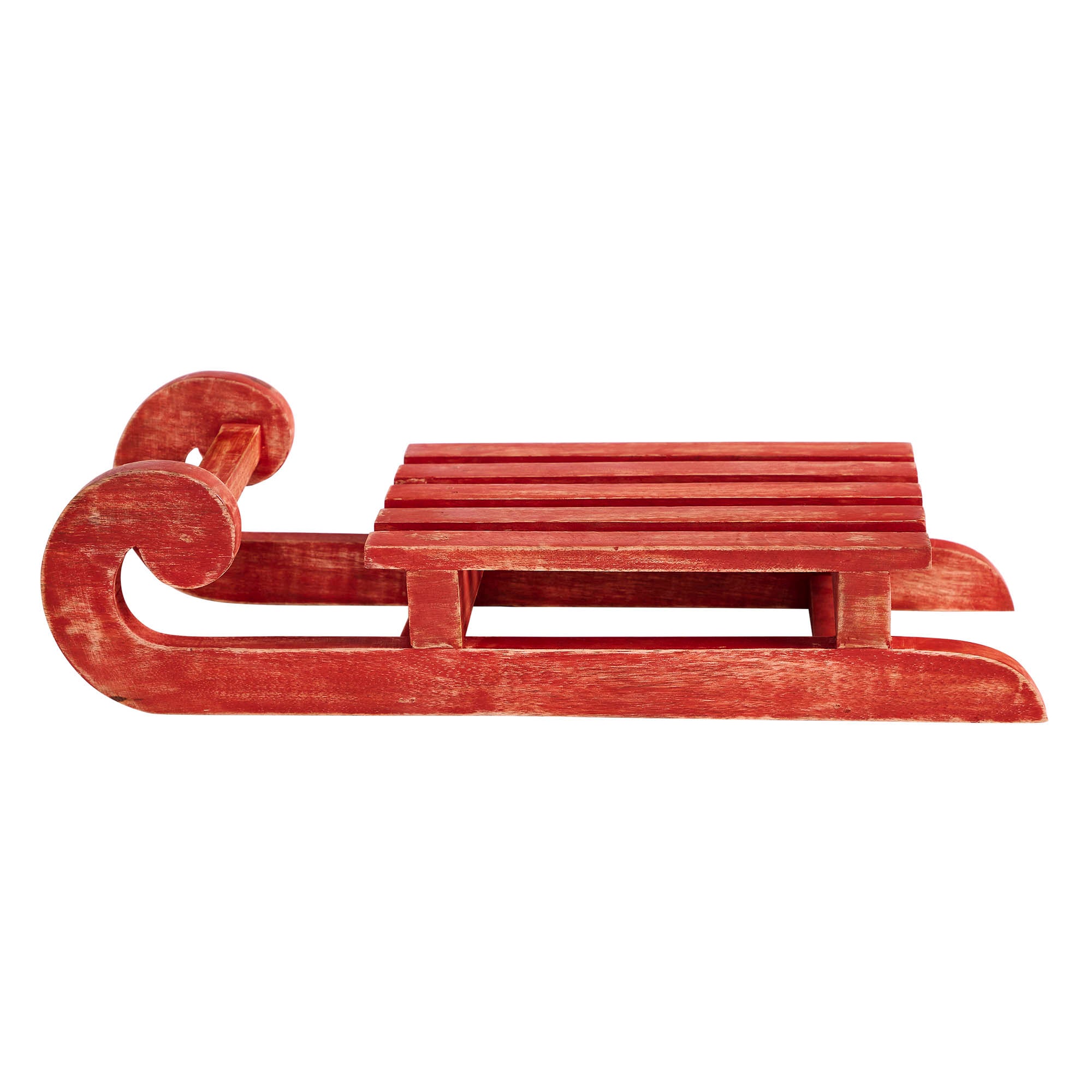Red Sled Wooden Figurine 16x6x2.75 – VHC Brands Home Decor