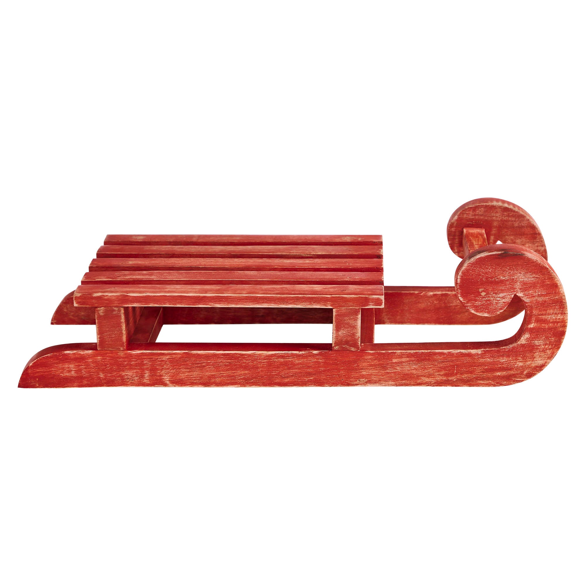 Red Sled Wooden Figurine 16x6x2.75 – VHC Brands Home Decor
