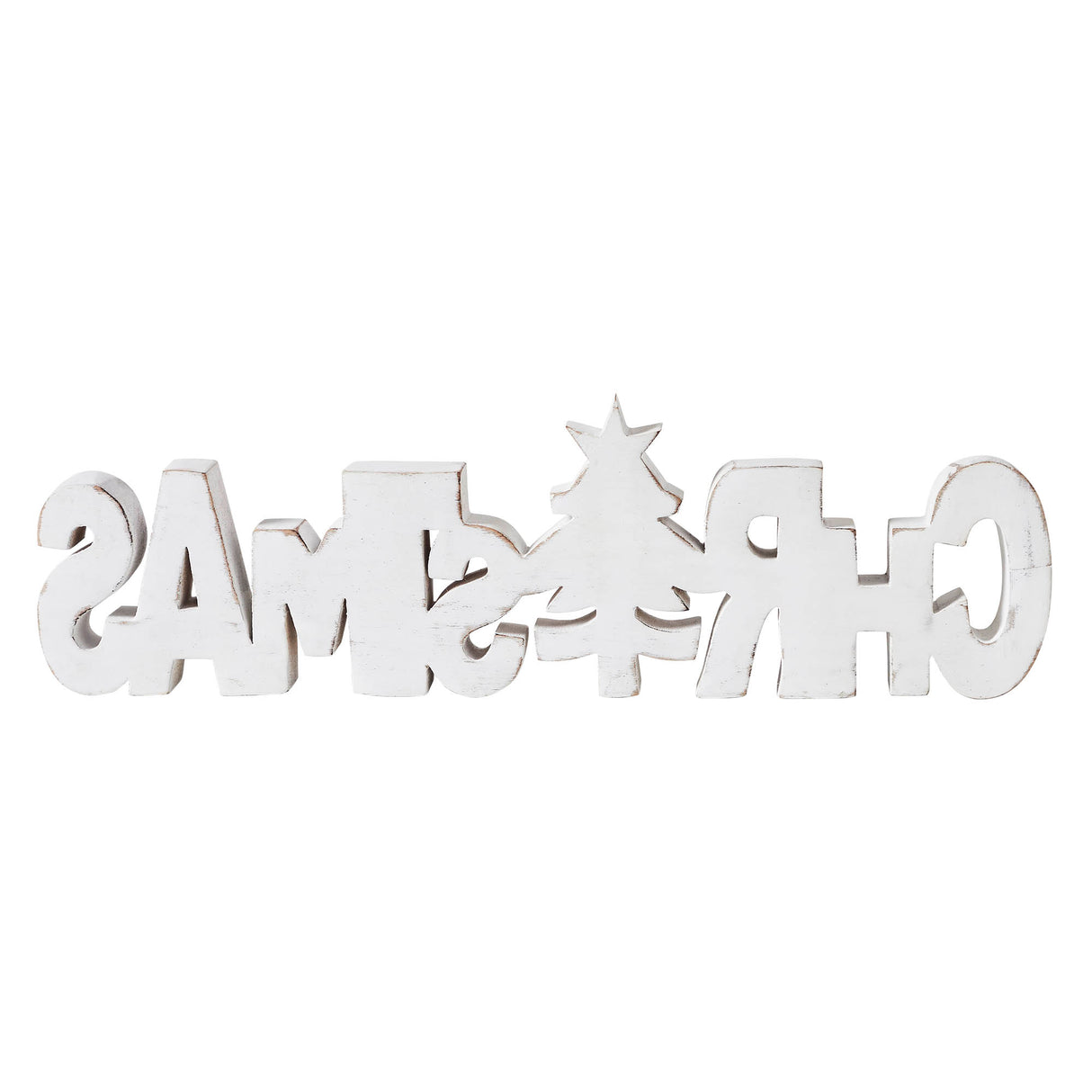 CHRISTMAS Carved Wooden Sign 15x4.25x1