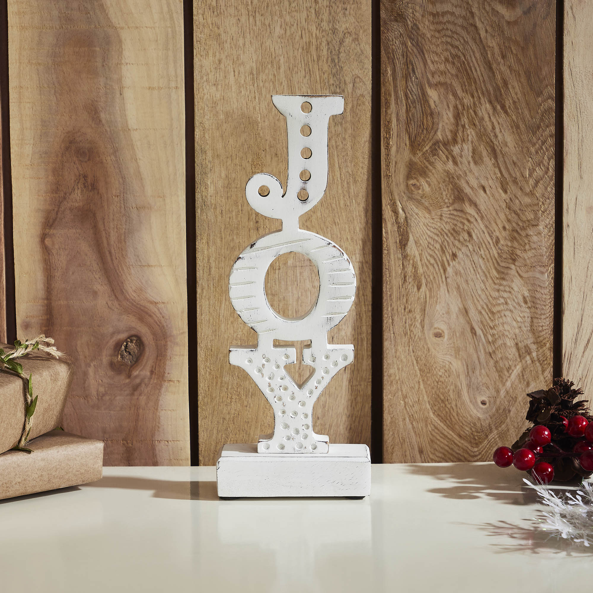 JOY Carved Letter Wooden Sign 10.25x4x2 – VHC Brands Home Decor