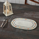 Braided Cotton Pumpkin Bounty Oval Placemat Stencil 10x15, Decorative Fall Placemat, Table Decor for Fall and Thanksgiving, 6 Pack 6 Pack