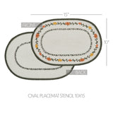 Braided Cotton Pumpkin Bounty Oval Placemat Stencil 10x15, Decorative Fall Placemat, Table Decor for Fall and Thanksgiving, 12 Pack 12 Pack