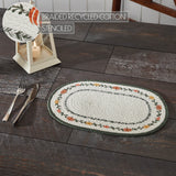 Braided Cotton Pumpkin Bounty Oval Placemat Stencil 10x15, Decorative Fall Placemat, Table Decor for Fall and Thanksgiving, 4 Pack 4 Pack