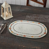 Braided Cotton Pumpkin Bounty Oval Placemat Stencil 13x19, Decorative Fall Placemat, Table Decor for Fall and Thanksgiving, 8 Pack 8 Pack