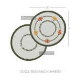 Braided Cotton Pumpkin Bounty Stencil Trivet 8, Set of 3