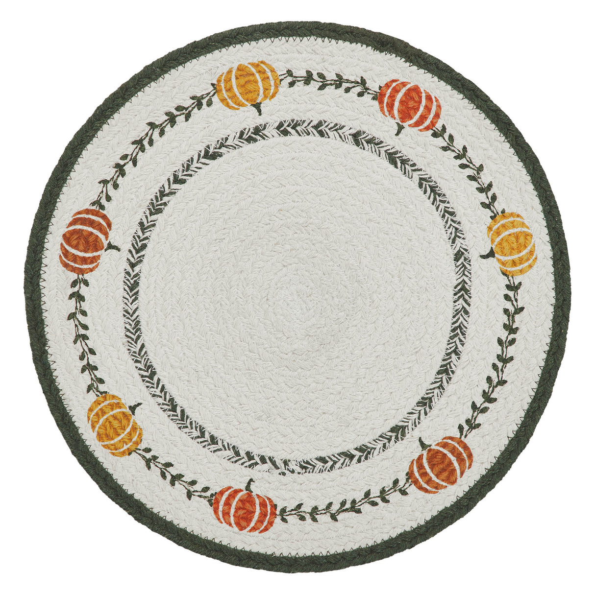 Braided Cotton Pumpkin Bounty Stencil Trivet 12, Set of 3