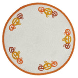 Braided Cotton Country Halloween Stencil Placemat 14 inch Diameter, Decorative Fall Placemat, Table Decor for Fall and Halloween, 4 Pack 4 Pack