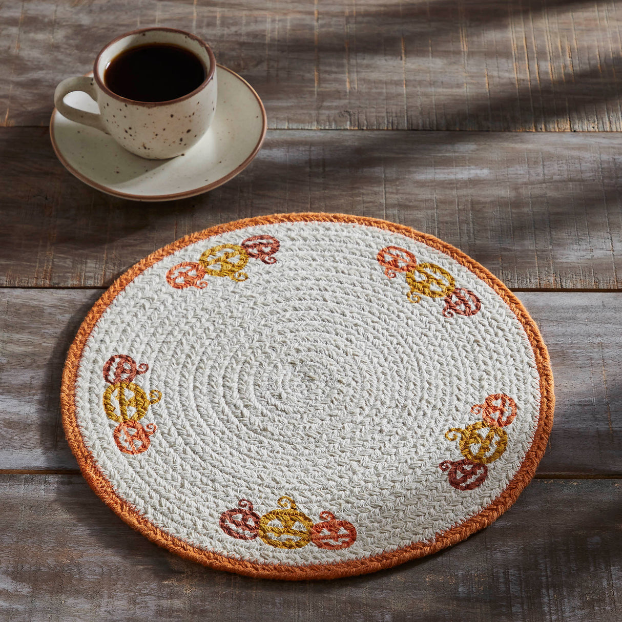 Braided Cotton Country Halloween Stencil Trivet 12, Set of 3